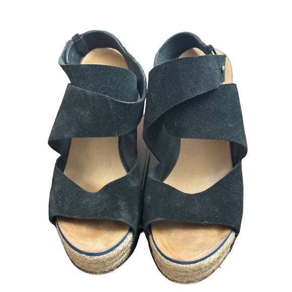 Criss Cross Wedge Espadrille in Black See By Chloe Size 37 - Picture 3 of 8